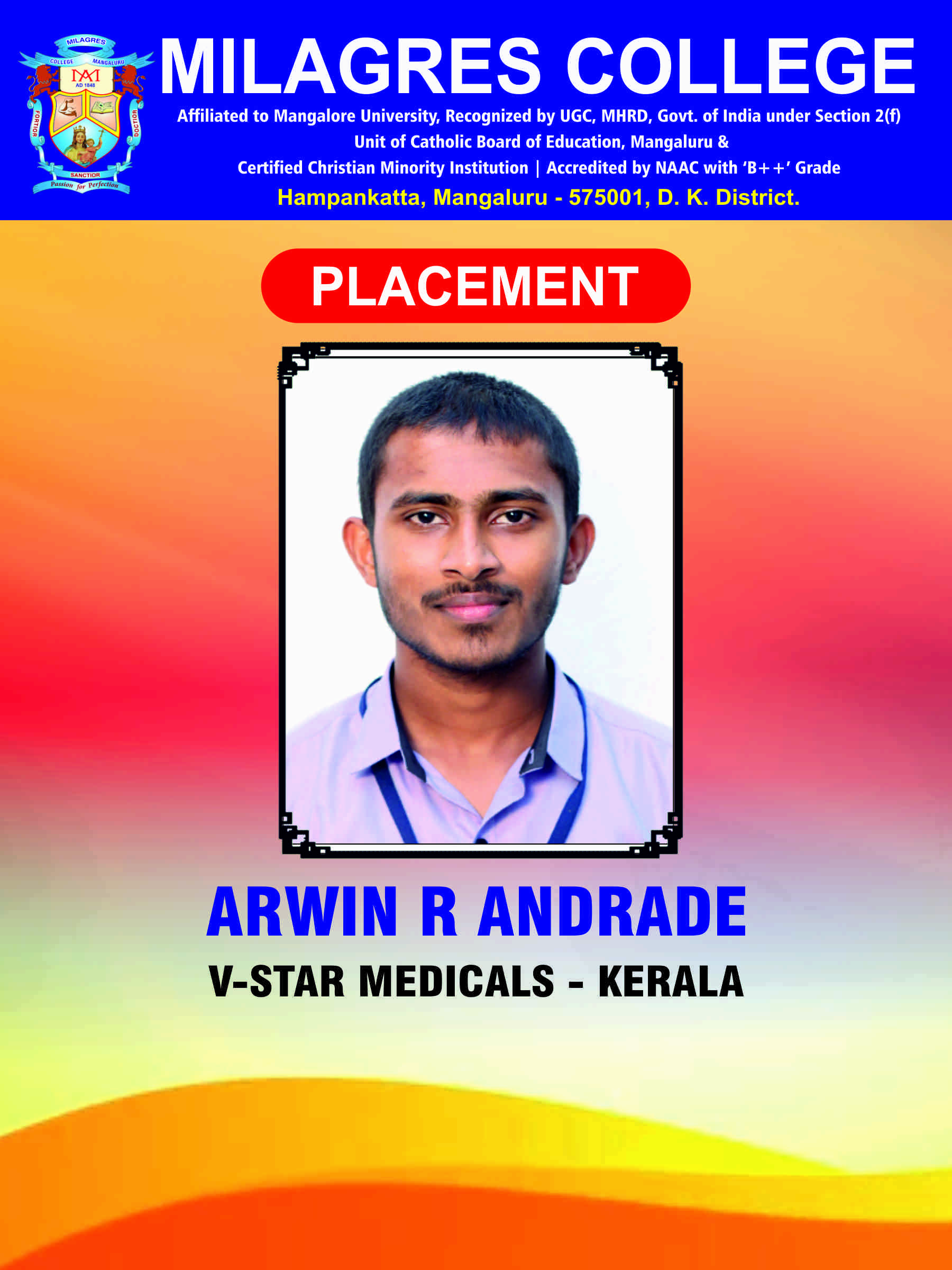 Successfully placed student